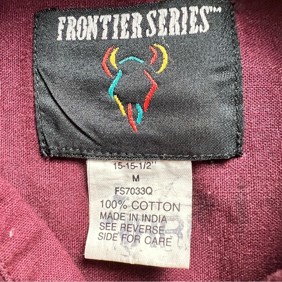 Vintage Wrangler Frontier Series Western Button-Down Shirt Size Medium - Picture 5 of 10